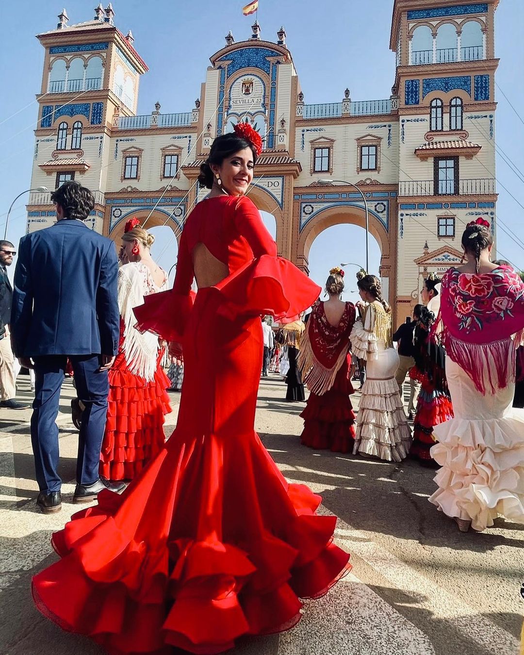 Así de flamenca lucía Marta García en la Feria de Sevilla en 2022. / Imagen cedida por Eduardo Ortega.